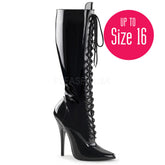 Devious,DEVIOUS DOMINA-2020 Black Pat Knee High Boots - Shoecup.com
